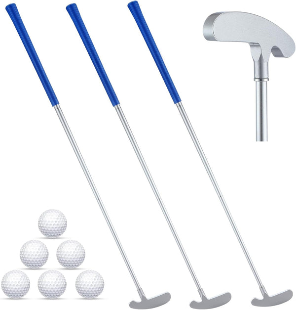 Wettarn 3 Sets Golf Clubs Mini, Two Ways Golf Putter Set for Men Women Kids with 6 Practice Golf Balls