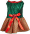 Tangpan Christmas Pet Plaid Skirt Dog Santa Dress Outfit (Green, L) for Puppy Party
