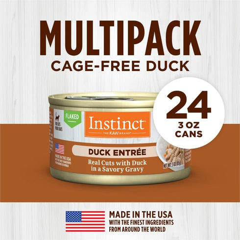 Instinct Flaked Duck Entrée Wet Cat Food, 3 Ounces, 24 Pack