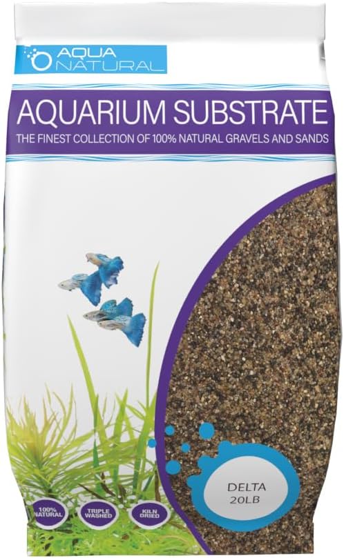 Aqua Natural Delta Sand 20lb Substrate for Aquariums, Terrariums, and Vivariums - Ideal for Aquascaping