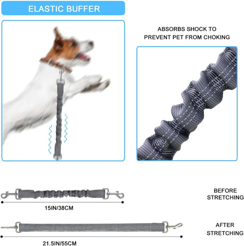 Dog Seat Belt for Bike Basket, Retractable Elastic Safety Leash Harness for Cat and Dog, Grey