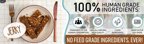 Premium Beef and Banana 12 oz. Dog Jerky Treats - 100% Human Grade, Grain Free, USA Made
