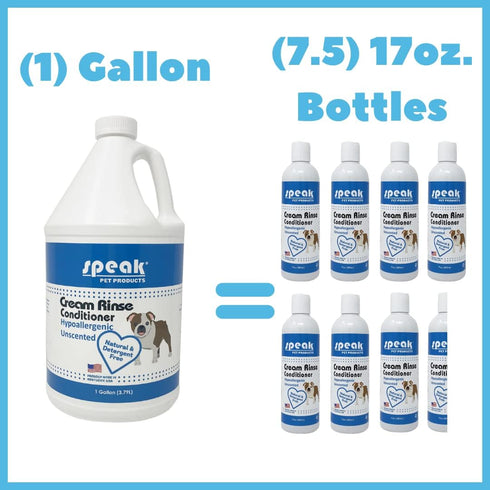 Natural Hypoallergenic Unscented Cream Rinse Dog Conditioner Refill, 1 Gallon