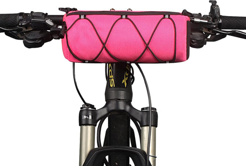 KOSIBATE Bike Handlebar Bag, Bicycle Frame Bag with Shoulder Strap for Mountain Road Bikes (Pink)