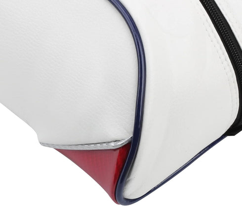 Golf Shoe Bag - PU Leather Carrier Bag, Dustproof Socks Storage, Elegant Cool Golf Tote for Men Women (White)