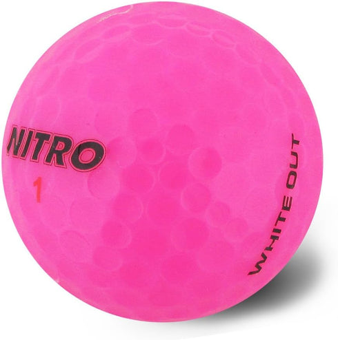 Nitro Long Distance Golf Balls (15PK) White Hot Core, 70 Compression, USGA Approved, Hot Pink