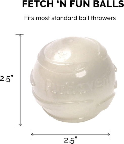 Furhaven 3-Pack 2.5" Squeaky Ball Dog Toys for Small/Medium Dogs, Fetch 'N Fun TPR Squeaky Ball Toy Set