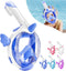 Kids Snorkel Mask, Full Face 180° Panoramic View, Anti-Fog Diving Gear for Ages 4-15, Dry Top