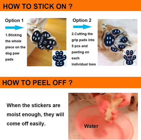 Dog Paw Protector Gripper Traction Pads, Foot Stickers for Summer Hot/Winter Cold Pavement, Dog Shoes Booties Socks