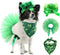 Vehomy Pet Dog Saint Patrick's Day Costume, Green Dog Top Hat, Shamrock Bandana, and Tutu Skirt for Girls