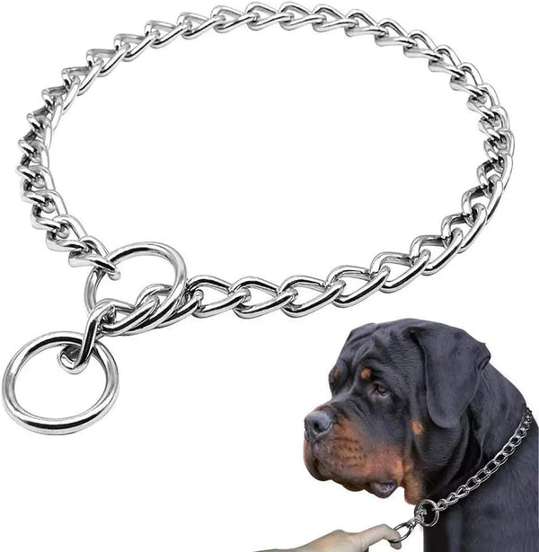 Dog Choke Collar Slip P Chain, Heavy Chain Metal Training Choke Collars, Adjustable for Small Medium Large Dogs