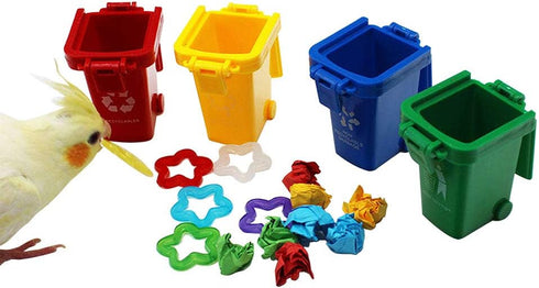 QBLEEV Conure Toys, Color Sorting Bin Bird Toys, Teaching Tool Box Parrot Toys, Trick Prop Training Education