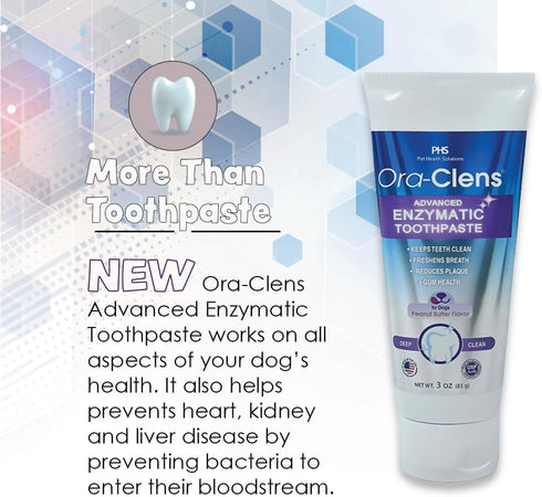 3 oz Advanced Enzymatic Toothpaste for Dogs, Peanut Butter Flavor Dog Toothpaste, Helps Clean Teeth & Freshen Breath