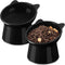 Zhehao 2 Pieces Plastic Raised Bowl Set, Tilted 15 Degrees Elevated Cat Food and Water Bowls for Small Dogs