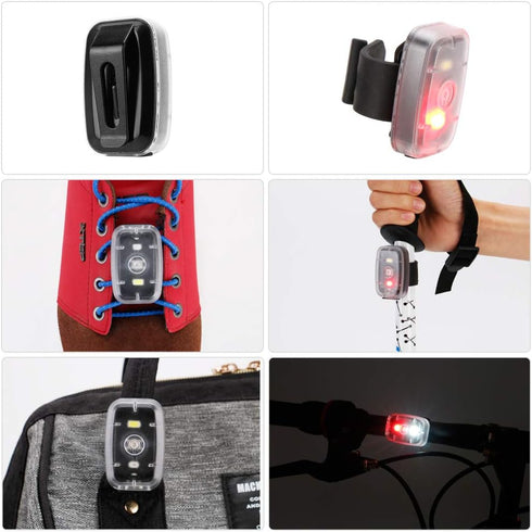 LED Safety Light, Clip On Strobe/Running Lights, Bike Tail Light with 5 Modes for Cycling, Hiking, Dogs, Kids