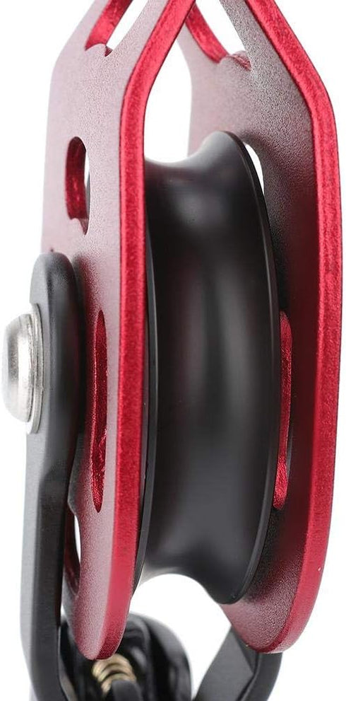 Outdoor Heavy Duty Aluminium Rock Climbing Pulley - 4KN Single Swivel Rope Equipment for 8-12mm Rope