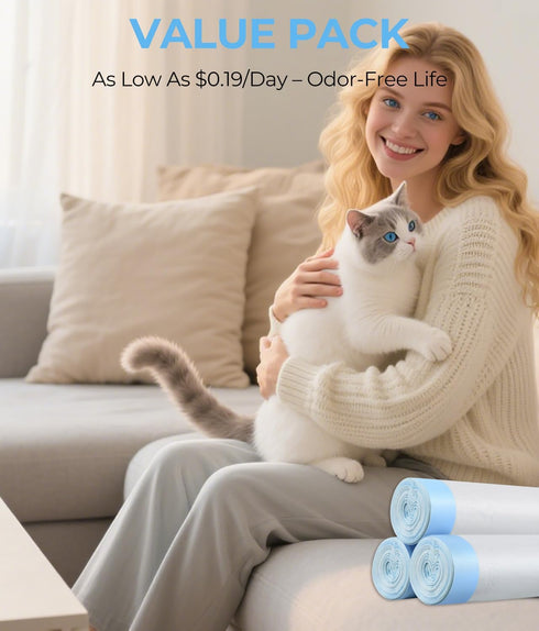 KropBom 120 Count 2/MAX/X 22.8" 11.8" Automatic Cat Litter Bags Compatible with PURA MAX & ScoopFree Clumping