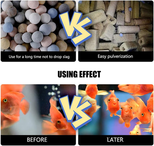 Aquarium Filter Media Ceramic Bio Balls, Bio Filter Media Bio Ceramic Rings for Marine and Freshwater Fish Tank