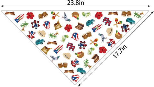 Puerto Rico Dog Bandana Puerto Rican Theme Patriotic Party Adjustable Triangle Bibs Dogs Scarf for Small Medium Large