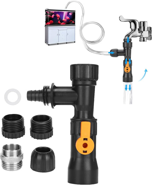 Fish Tank Water Changer - Siphon Vacuum Gravel Cleaner with 2 Faucet Adapters for Quick Water Change