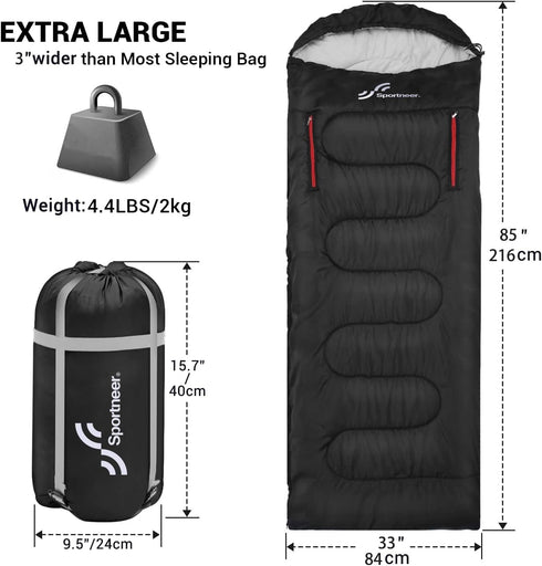 Sportneer Wearable Sleeping Bag for Adults & Kids, Waterproof Portable for Camping & Hiking