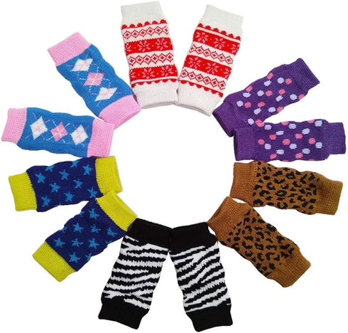 Dog Leg Warmers, Paw Protector Hock Protector for Dogs, Knee Pads Joint Support (Zebra, L 9.9-13.2 lbs)