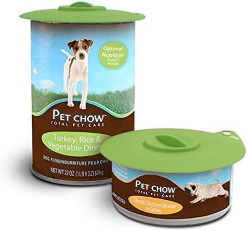Dexas Popware for Pets Flexible Suction Pet Food Lid, Gray/Green