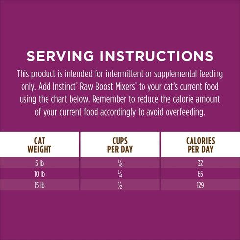 Instinct Raw Boost Mixers Freeze Dried Raw Cat Food Topper, Grain Free with Functional Ingredients, 5.5 oz.
