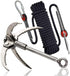 Multifunctional QUADPALM Grappling Hook with 10m Rope - Heavy Duty Stainless Steel Folding Claws for Climbing