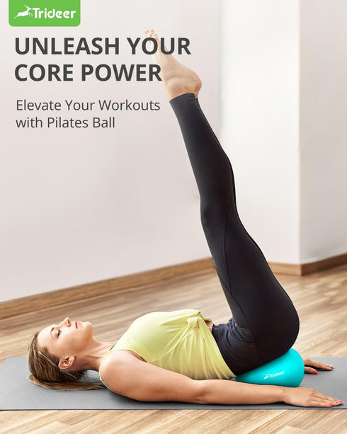 Trideer Pilates Ball, 9 Inch with Pump, Core Ball for Physical Therapy, Small Workout Ball for Yoga and Gym