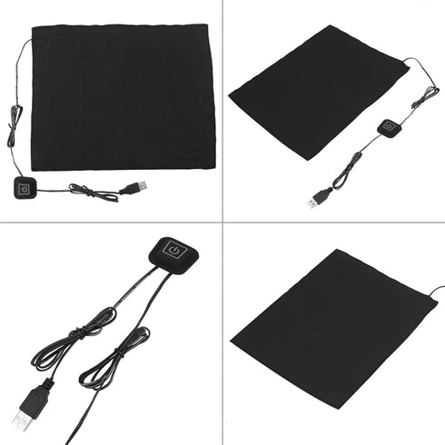 Oumefar USB Heater, DC 5V Waterproof Portable USB Electric Cloth Heater Pad, Adjustable Temperature Heating Element