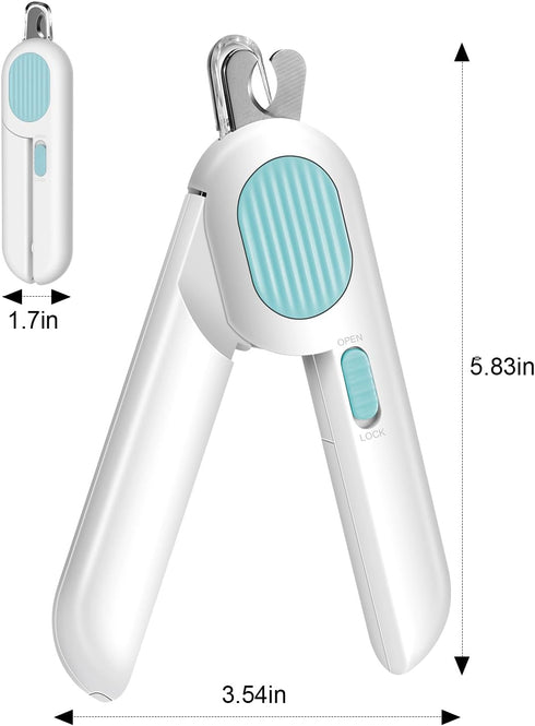 Odoland Cat Nail Clipper with LED Light, Nail File, Dog Claw Trimmer - Pet Grooming Tool for Tiny Dog Cat Kitten Bunny