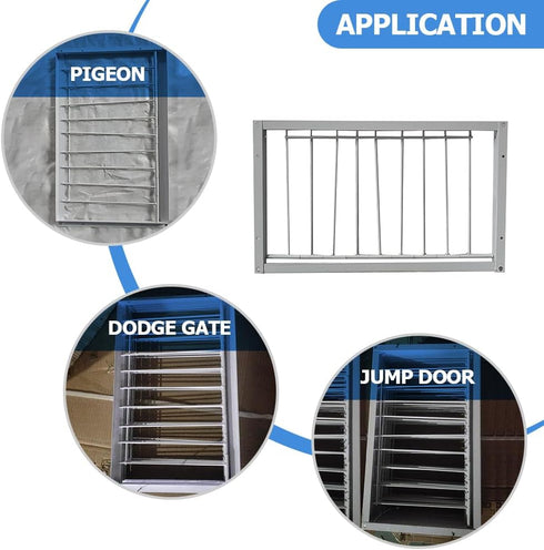 POPETPOP Pigeon Entrance Door, Iron Wire Bird Cage Door for Pigeon Breeding Supplies, White