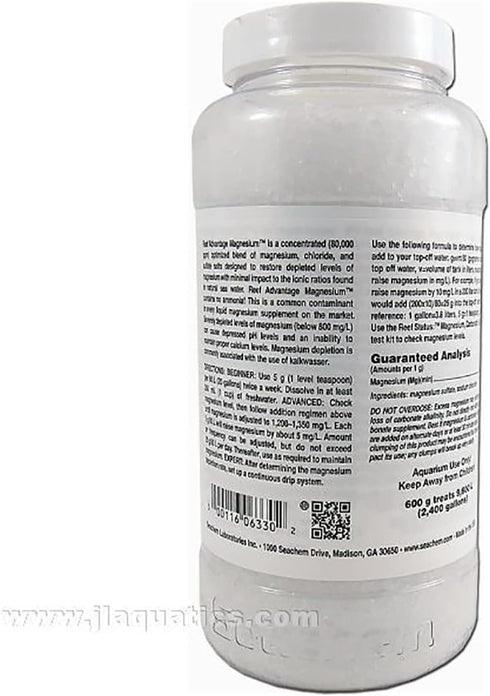 Seachem Reef Advantage Magnesium, 600 gram for Aquariums.