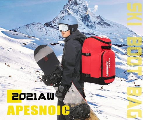 Ski Boot Bag Backpack for Ski and Snowboard Boots - Waterproof Exterior & Bottom - Ideal for Men, Women, Youth