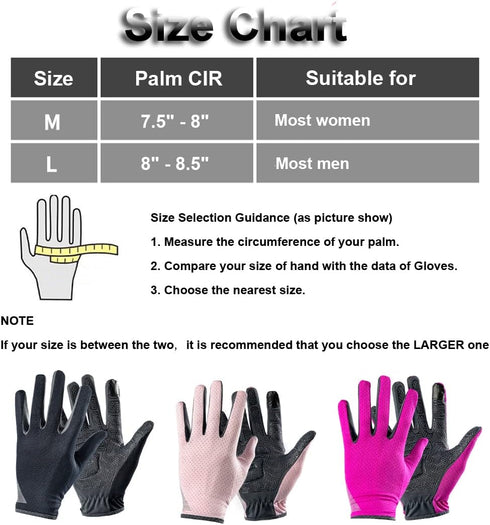SUJAYU Full Finger Hiking & Cycling Gloves - Thin Gloves for Men & Women - UV Protection, Great for Adult Bikes