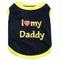 Pet Dog T-Shirt I Love My Daddy Mommy Vest, Costume Clothes for Small Puppy Cat Kitten, Yellow-D (M)