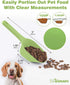 2 PACK Pet Food Scoop, 1 Cup Capacity Dog Food Scoop with Measuring Lines for Dog, Puppy, and Cat (Green and Black)
