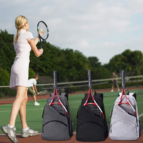 QCWN 2 Raquet Tennis Bag for Men Women Durable Tennis Backpack Waterproof Carrier for Balls Pickleball Paddles