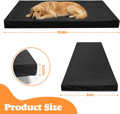 Bhyhok 3.14 Inch 600D (53.8 24 Inch) Waterproof Dog Mat for Car Backseat Thick Non-Slip Backseat Pet Mat with Oxford