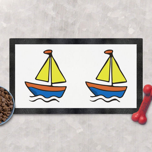 Azeeda (PM00030841) 'Sail Boat Toy' Pet Feeding Mat