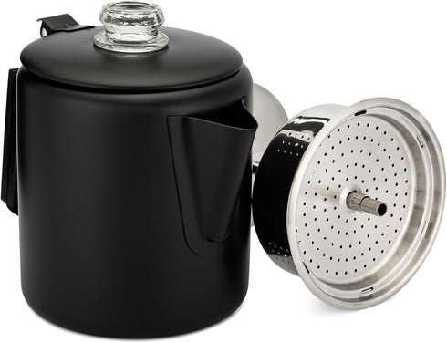 Bozeman [6 COLETTI Black Percolator Coffee Pot Camping Coffee Pot Americas Sleekest Percolator NO Aluminum or Plastic