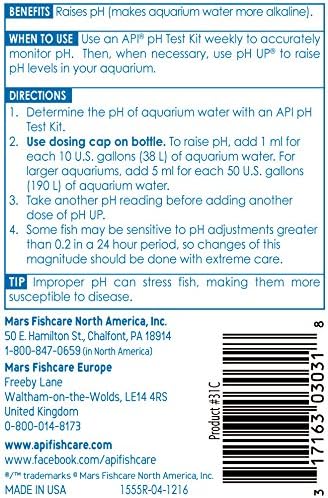 fish,4-Ounce API pH UP Freshwater Aquarium Water pH Raising Solution for Bottle, Brown