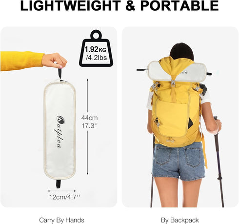 Backpacking Lightweight Camping Chair with Side Pocket for Adults, Folding High Back Camp Beach Chair, Portable