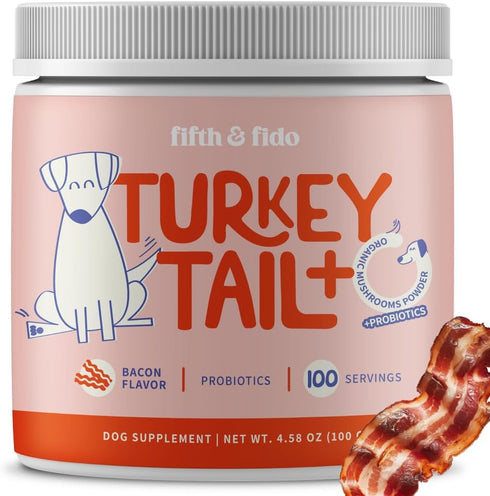 Turkey Tail Mushroom for Dogs - Powder Supplement for Gut Health, Guards Against Lumps & Bumps