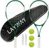 Tennis Rackets Set for 2 Players Recreational, Pre-Strung 27 Inch Light Adult Racquet Set with Tennis Balls