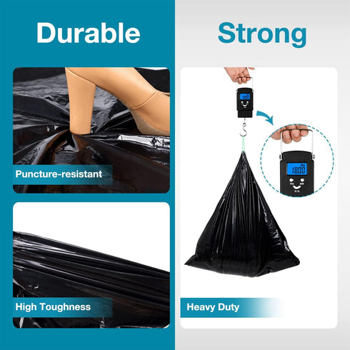 TRIPTIPS 8 Gallon Portable Toilet Bags, Drawstring Leak-Proof Waste Bags for Camping, Hiking, Traveling