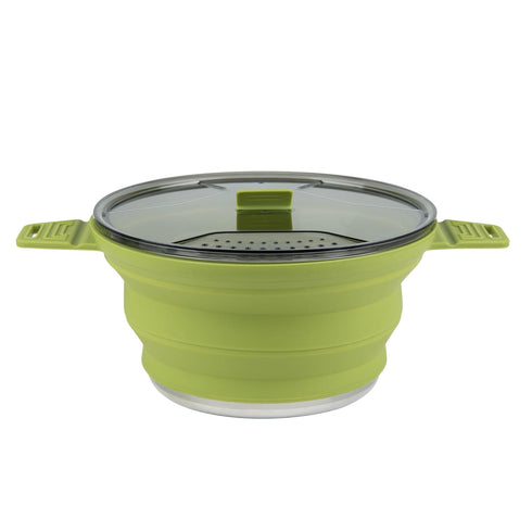 Restaurantware-Hi Tek 2.5 Liter Collapsible Camping Pot, Portable Cook Pot with Lid, Stainless Steel Bottom