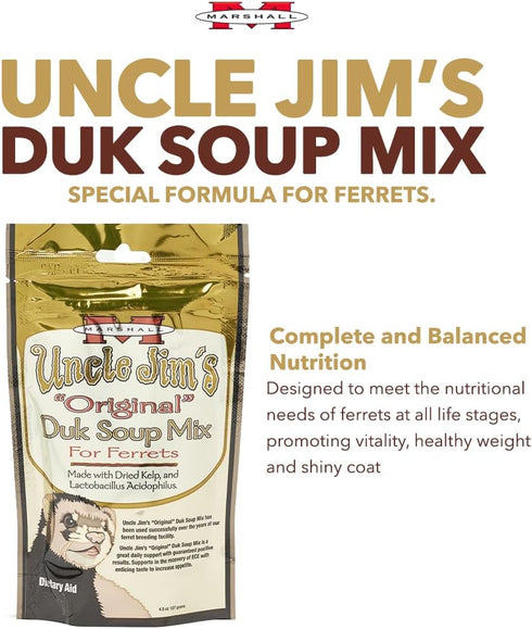 Marshall Pet Products Uncle Jim's DUK Soup Mix, 4.5 Oz, Nutritional Support for Ferrets, Pack of 2