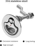 Heavy Duty 316 Stainless Steel Boat Cam Latch, Marine Flush Hatch Pull with Back Plate